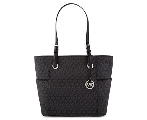 michael kors ew signature tote black|Michael Kors signature purses.